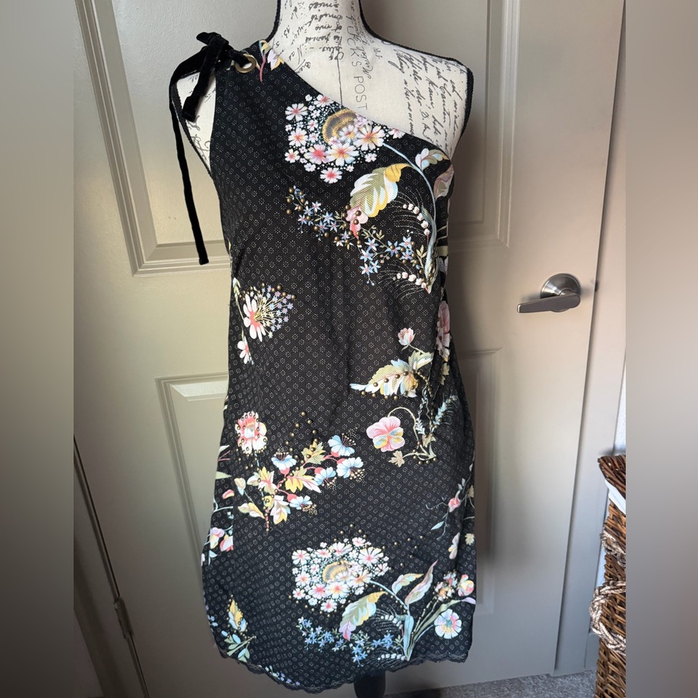 Maeve by Anthropologie Ashbury Studded One Shoulder Dress